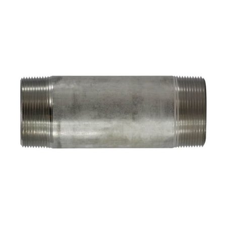 MIDLAND METAL Pipe Nipple, 4 Nominal, NPT End Style, 4 Length, SCH 40 Schedule, Welded Method of Manufacture 49223